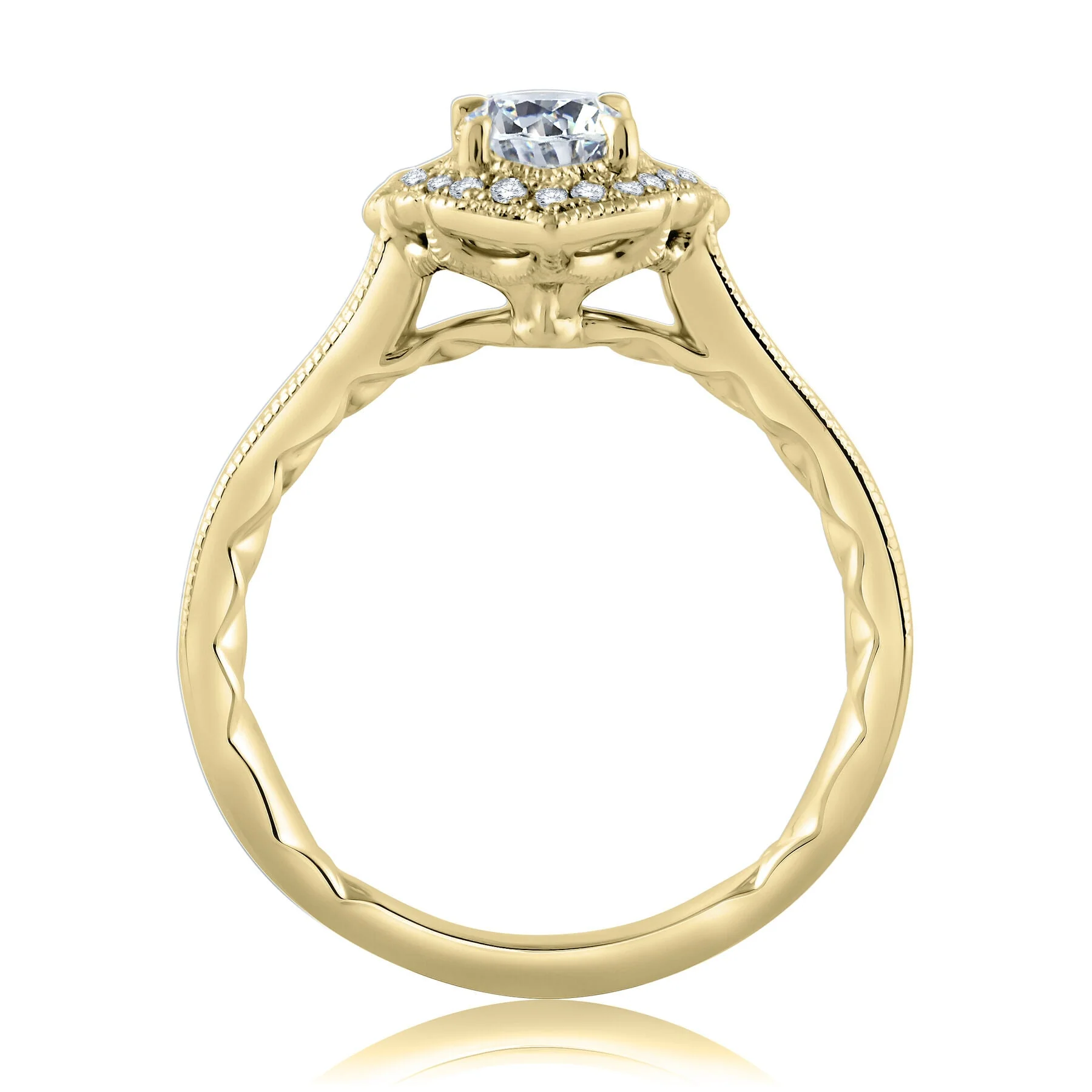 Quilted Halo Engagement Ring - Image 3