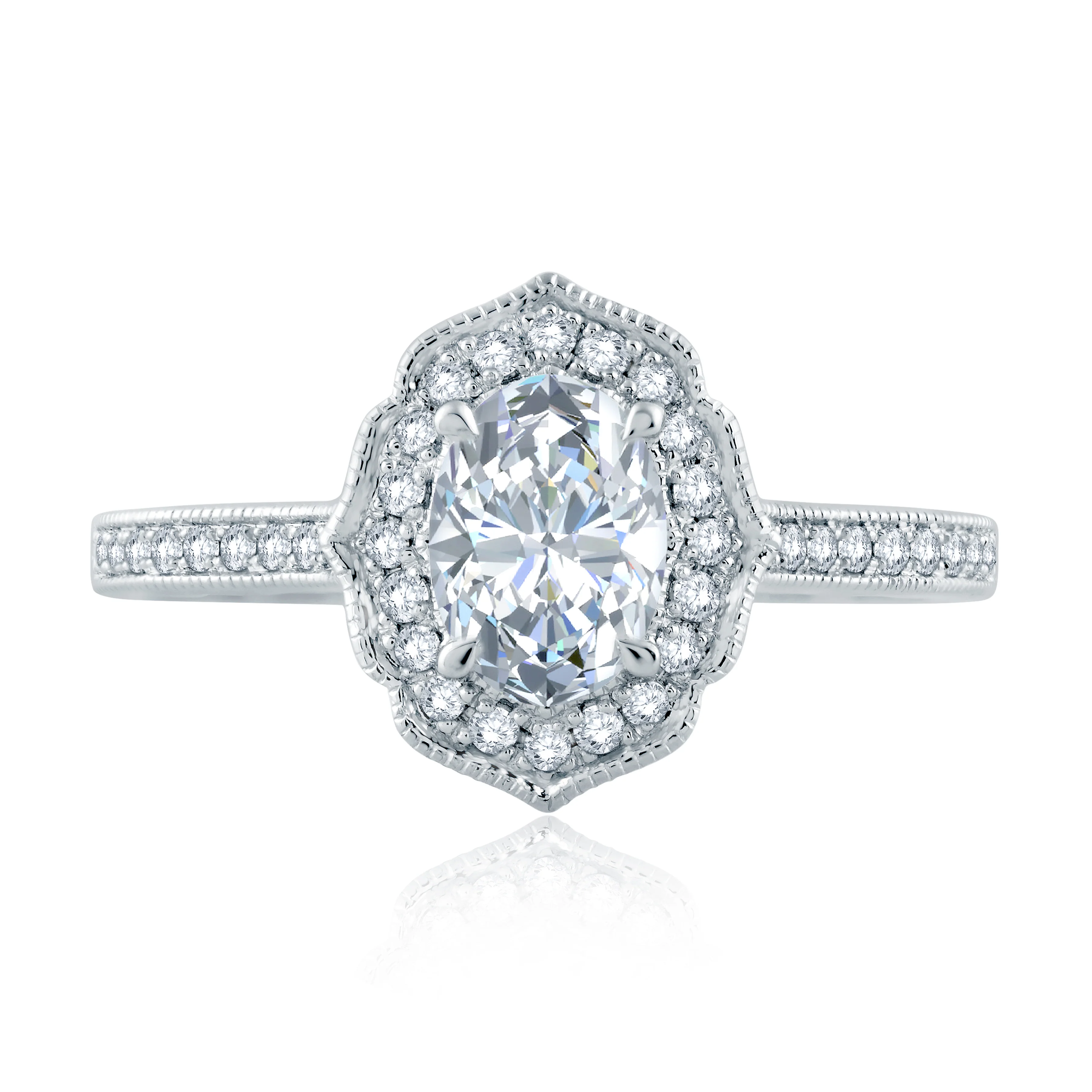 Quilted Halo Engagement Ring - Image 5