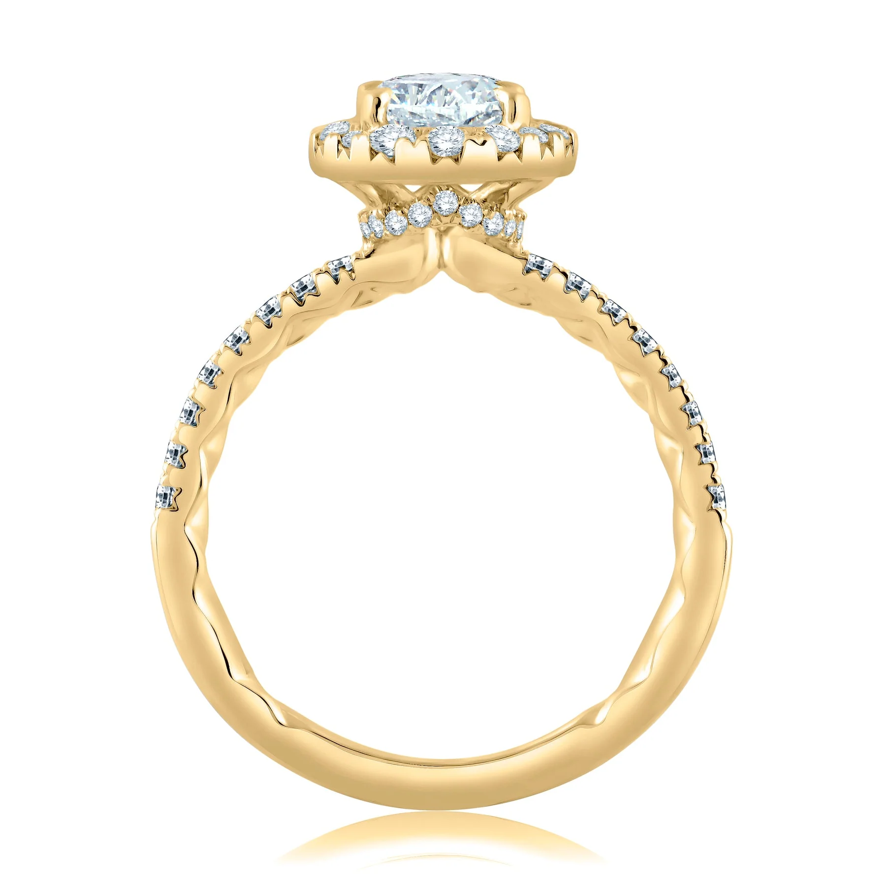 Quilted Halo Engagement Ring - Image 3