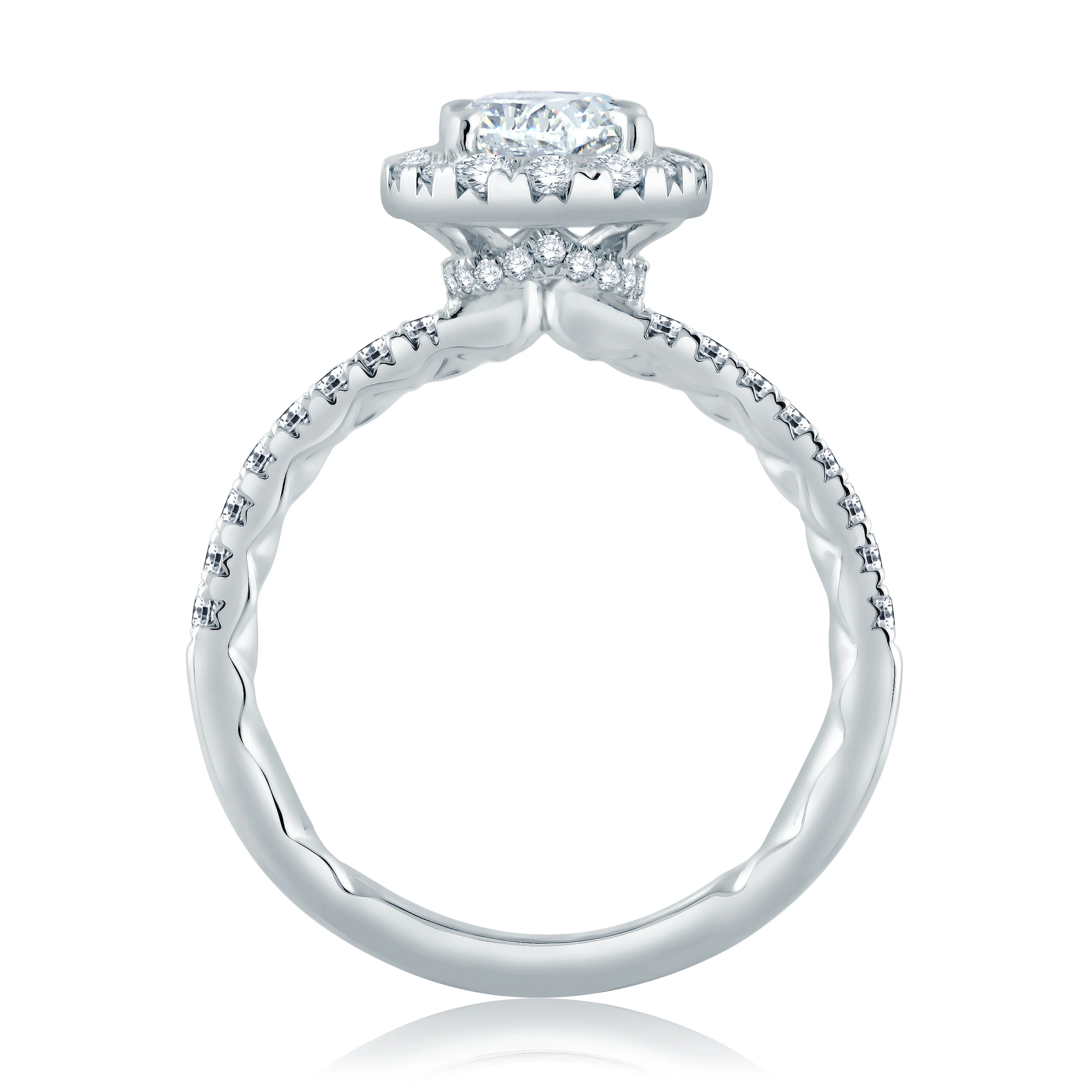 Quilted Halo Engagement Ring - Image 6