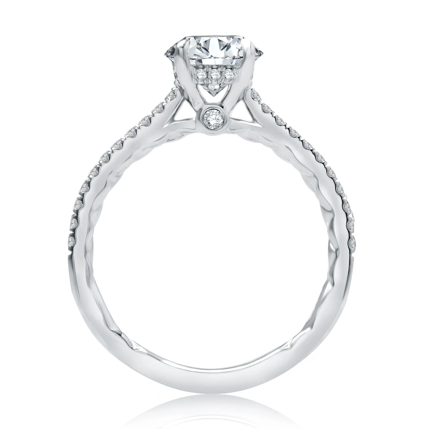 Quilted Hidden Halo Engagement Ring - Image 6