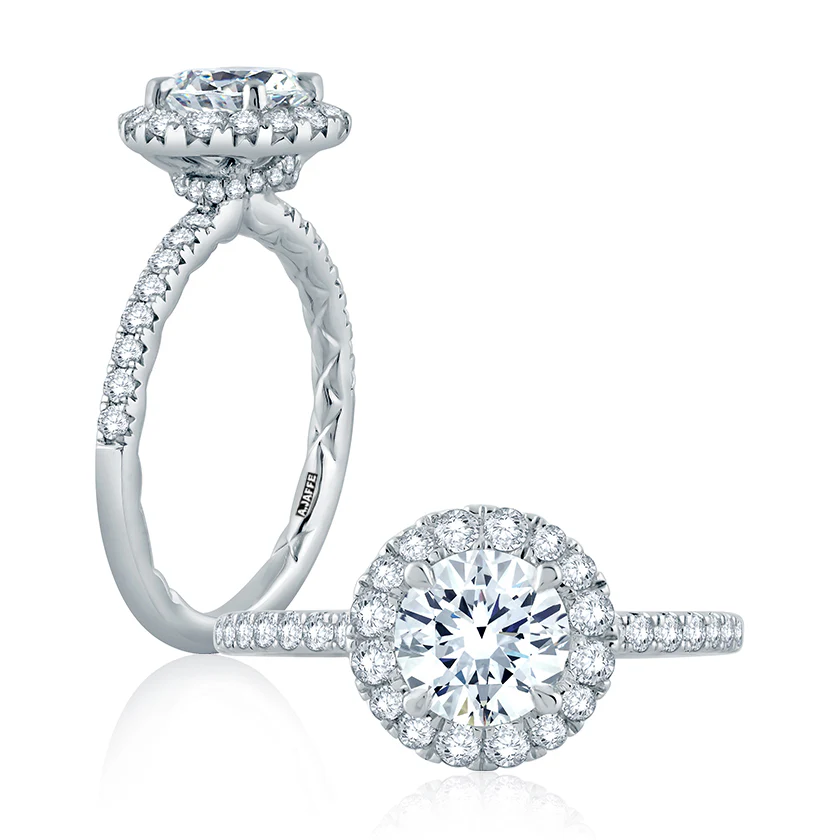 Quilted Halo Engagement Ring - Image 4