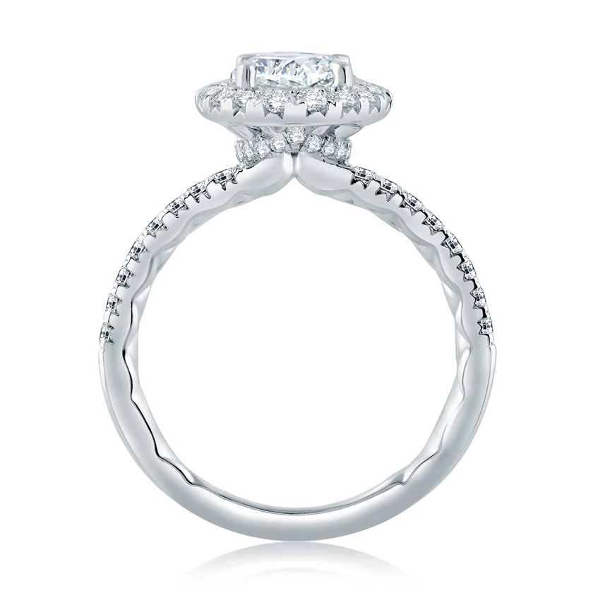 Quilted Halo Engagement Ring - Image 6