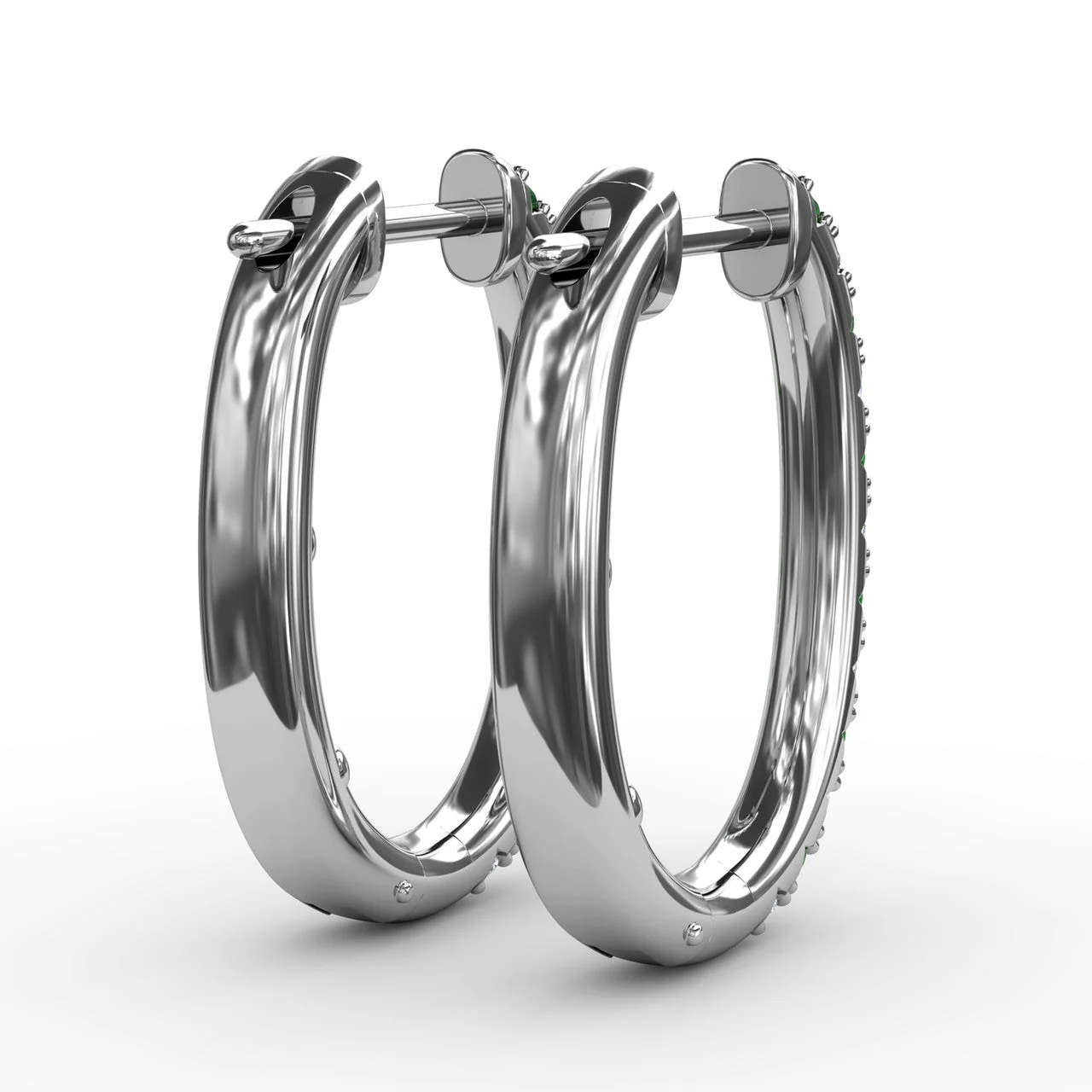 Emerald & Diamond Hoop Earrings - Image 5