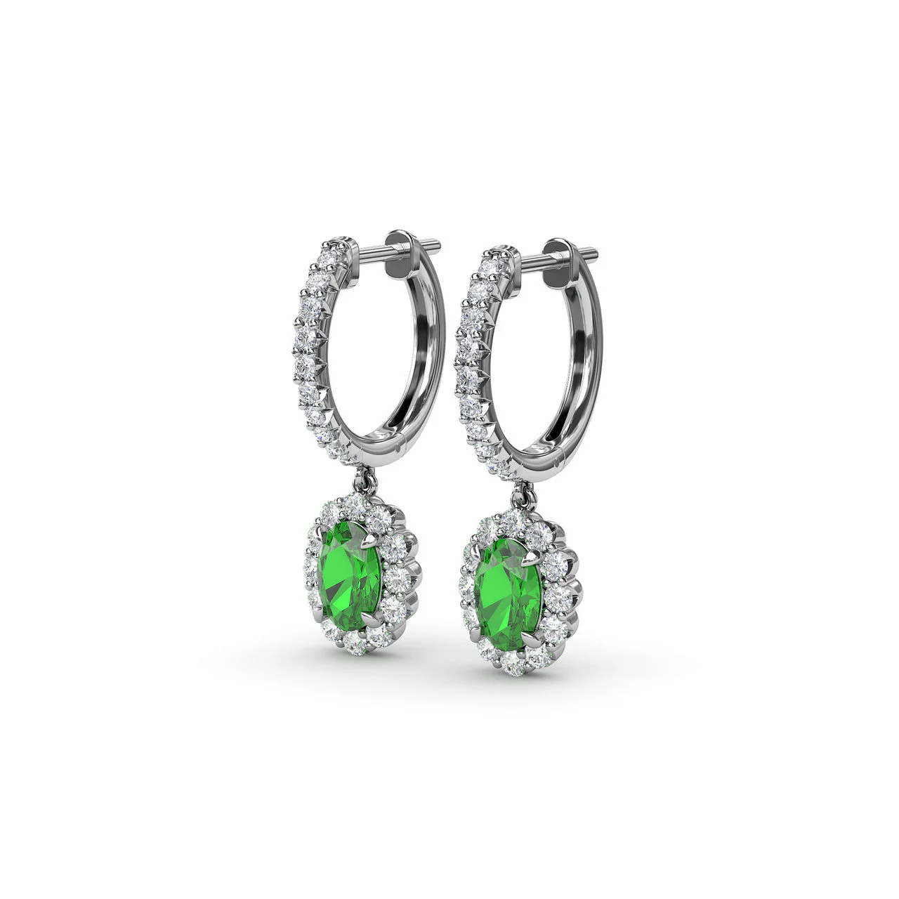 Emerald & Diamond Drop Earrings - Image 4
