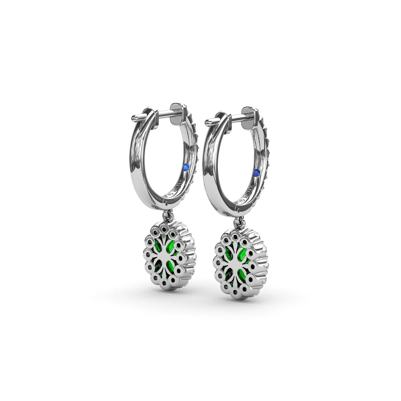 Emerald & Diamond Drop Earrings - Image 5