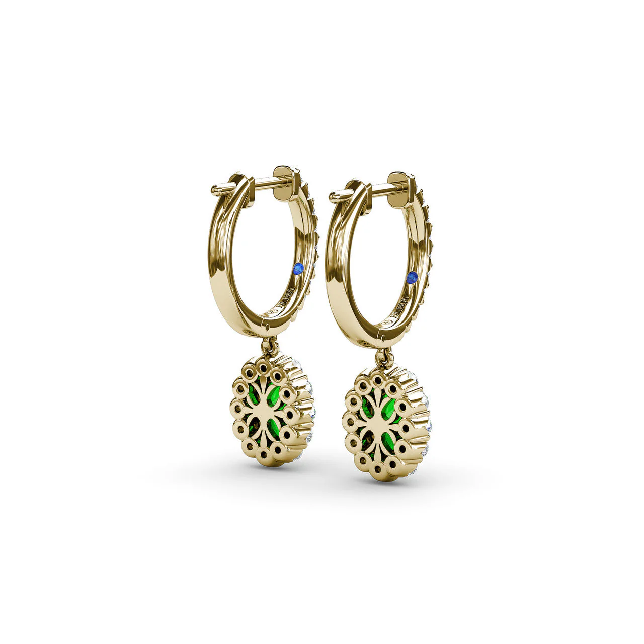 Emerald & Diamond Drop Earrings - Image 7