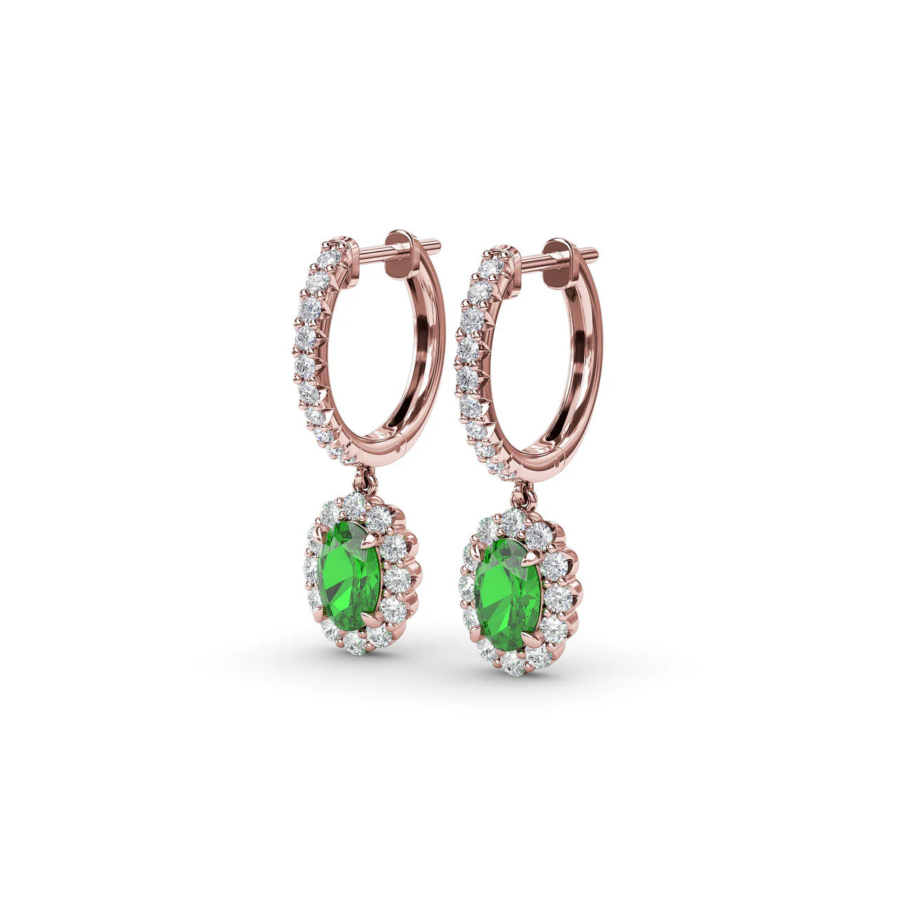 Emerald & Diamond Drop Earrings - Image 8
