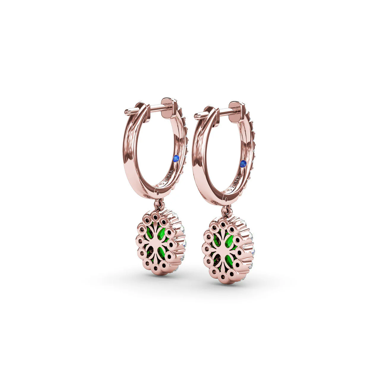 Emerald & Diamond Drop Earrings - Image 9
