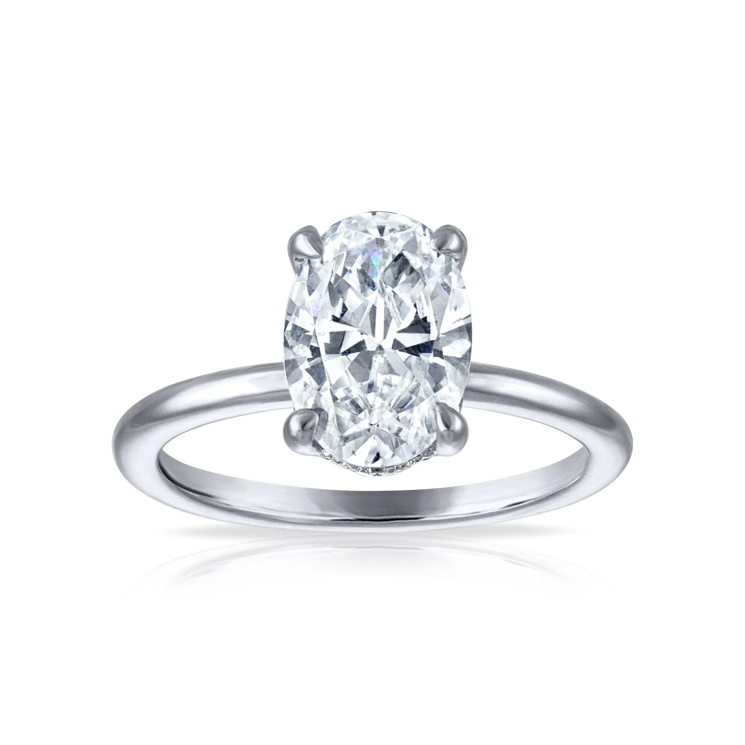 Hidden Halo Solitaire Engagement Ring - Image 4