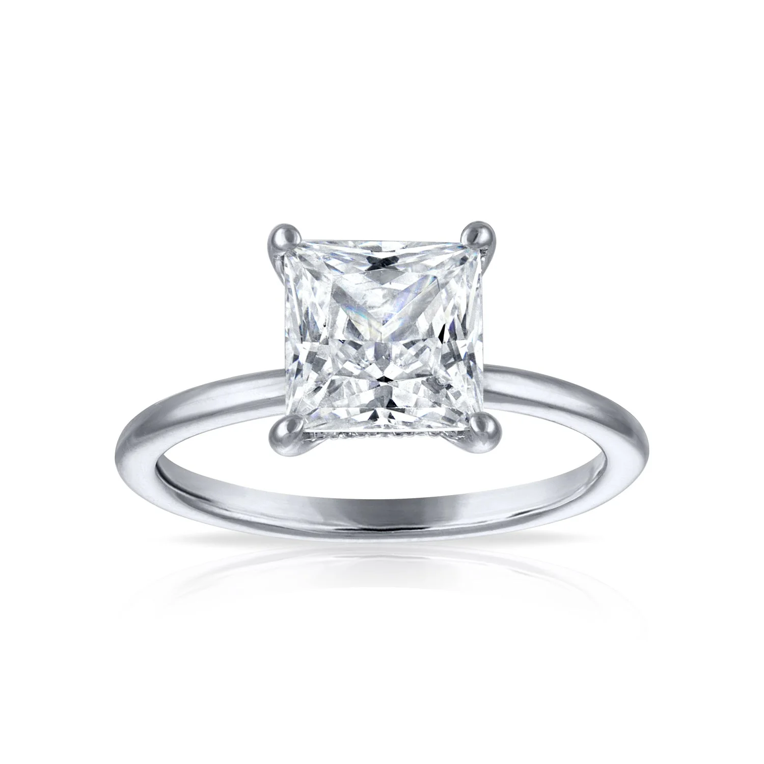 Hidden Halo Solitaire Engagement Ring - Image 4