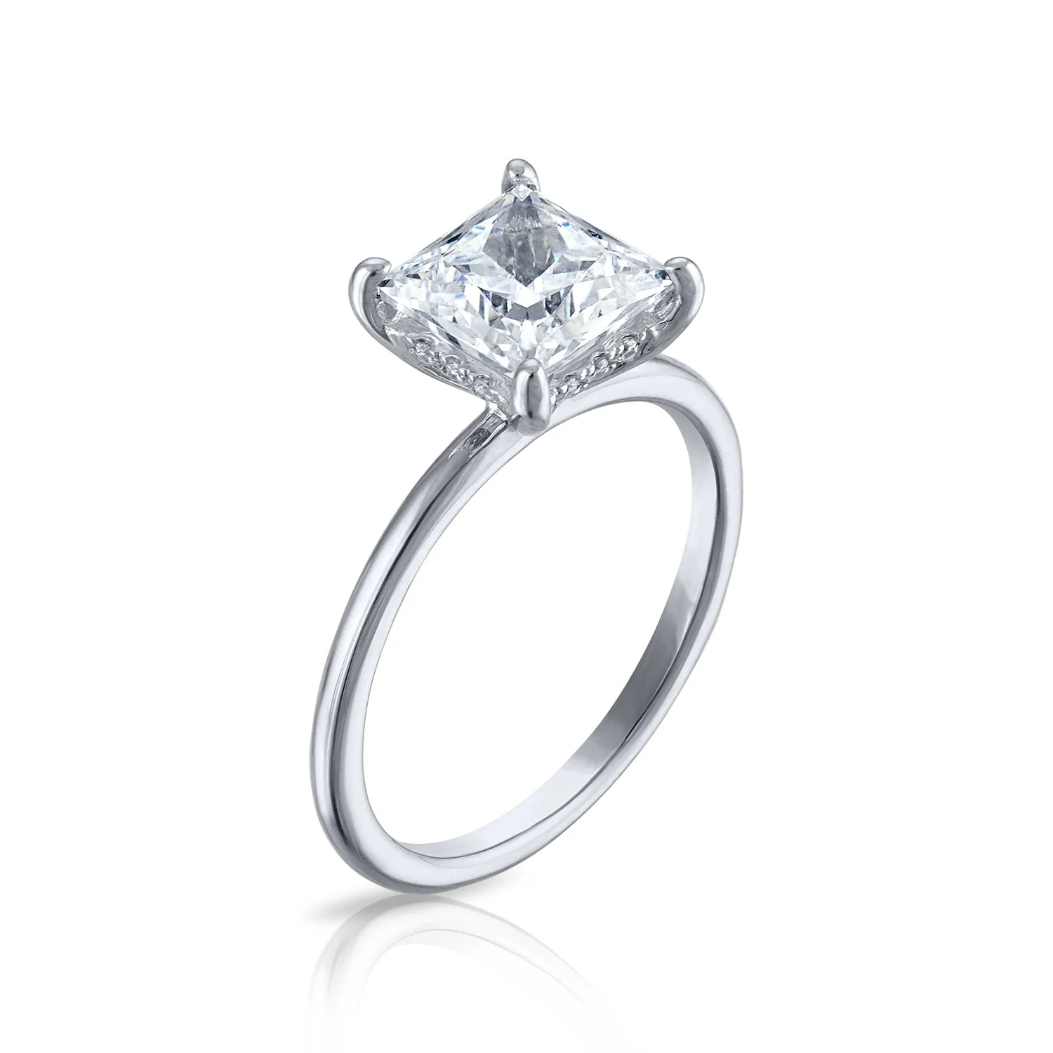 Hidden Halo Solitaire Engagement Ring - Image 5