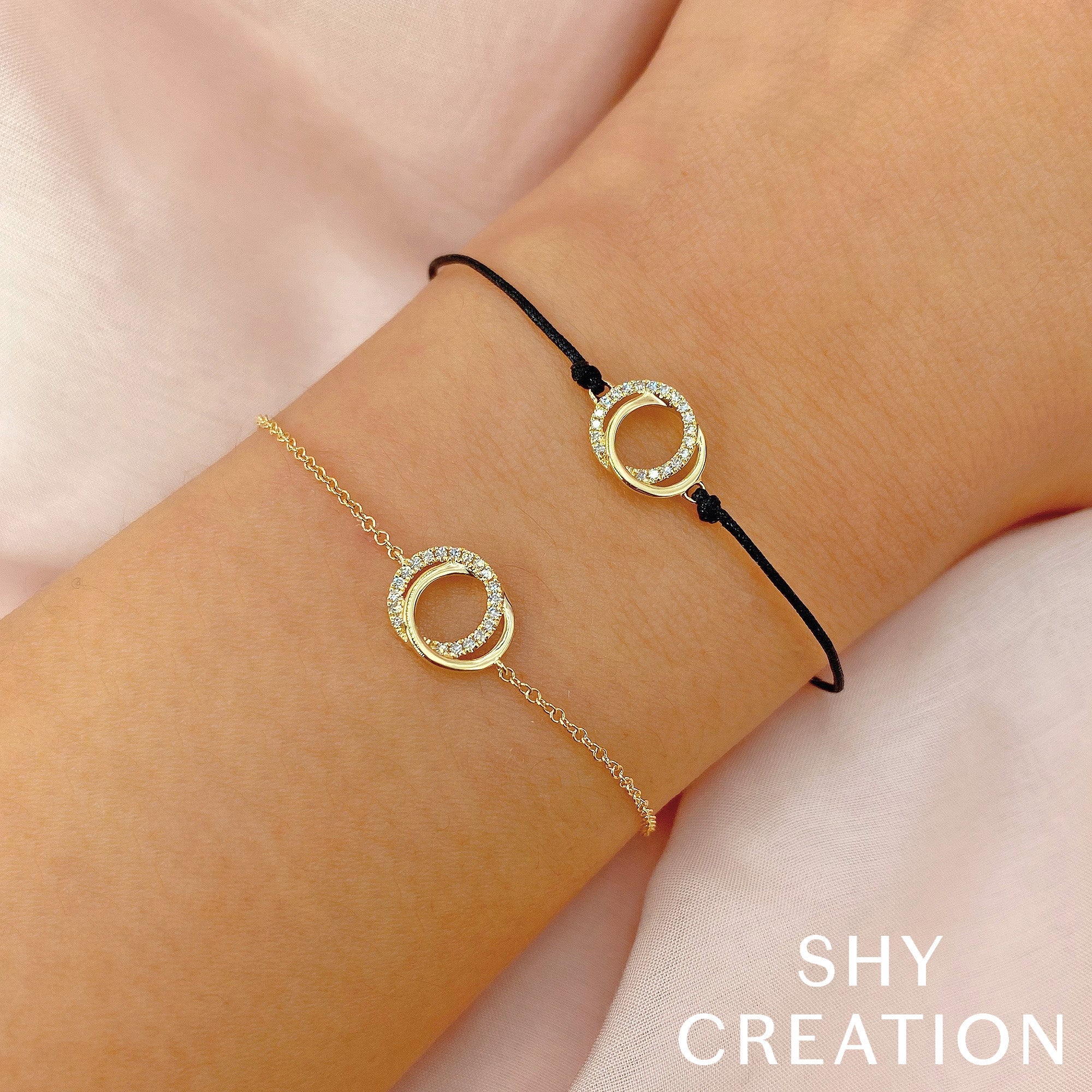 Diamond Love Knot Circle Bracelet - Image 4